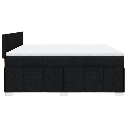 Box Spring Postel S Matrací Černá 180X200 Cm Textil