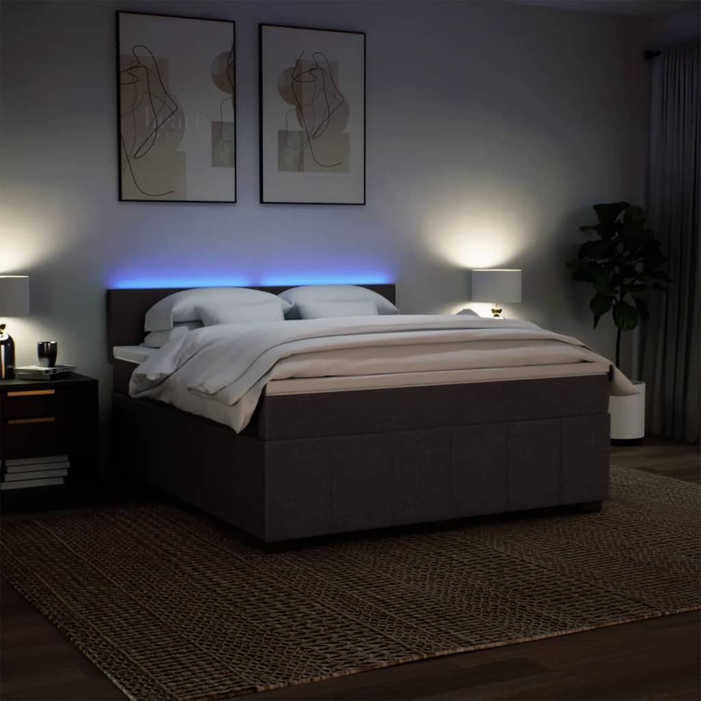 Box Spring Postel S Matrací Tmavě Hnědá 180X200 Cm Textil