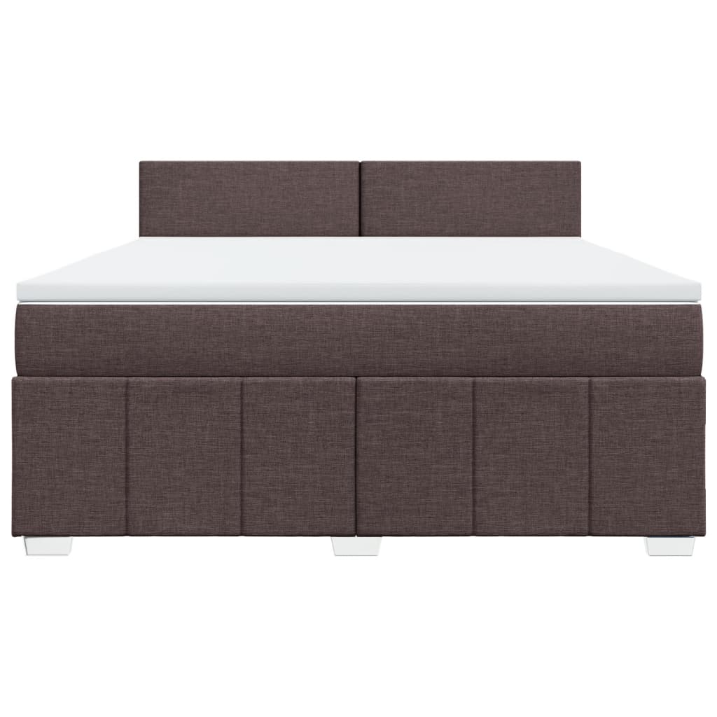 Box Spring Postel S Matrací Tmavě Hnědá 180X200 Cm Textil