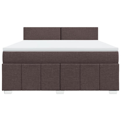 Box Spring Postel S Matrací Tmavě Hnědá 180X200 Cm Textil