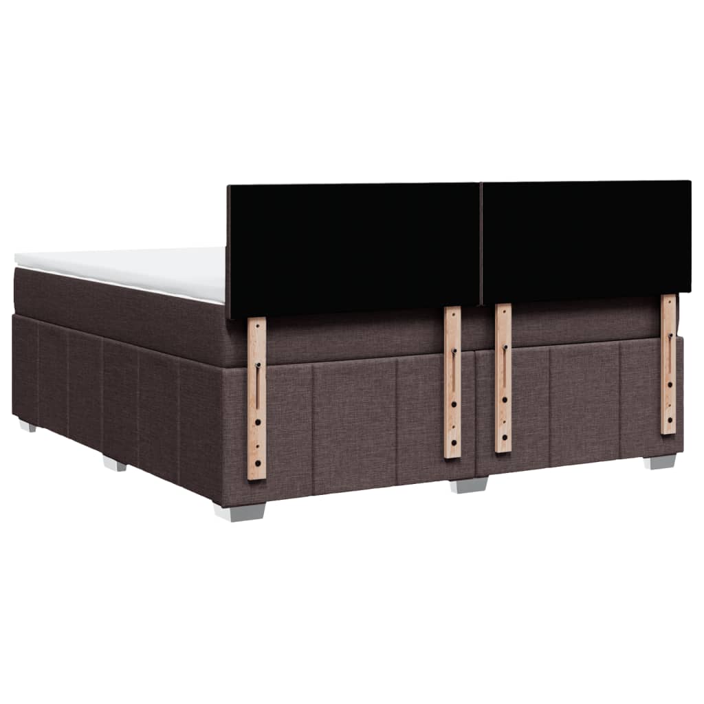 Box Spring Postel S Matrací Tmavě Hnědá 180X200 Cm Textil