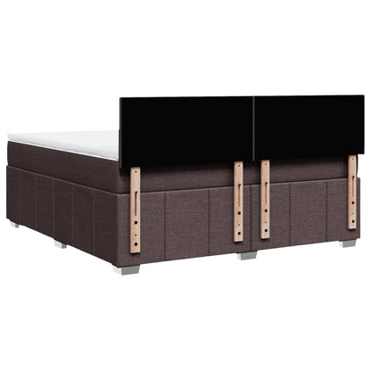 Box Spring Postel S Matrací Tmavě Hnědá 180X200 Cm Textil