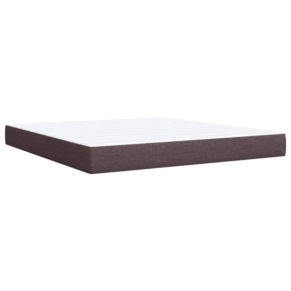 Box Spring Postel S Matrací Tmavě Hnědá 180X200 Cm Textil