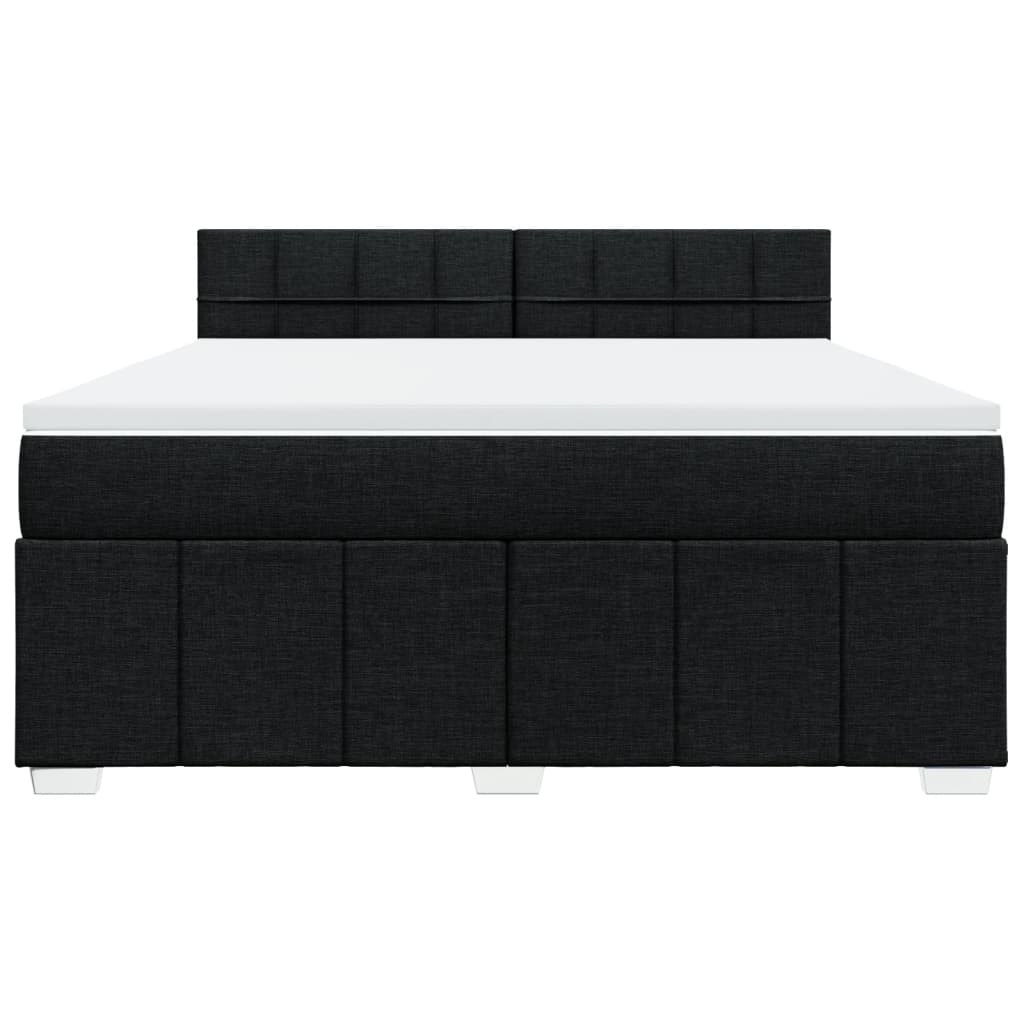 Box Spring Postel S Matrací Černá 180X200 Cm Textil