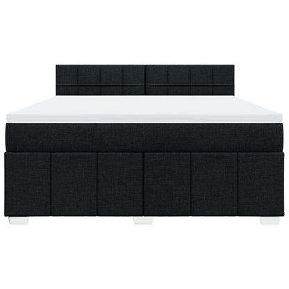 Box Spring Postel S Matrací Černá 180X200 Cm Textil