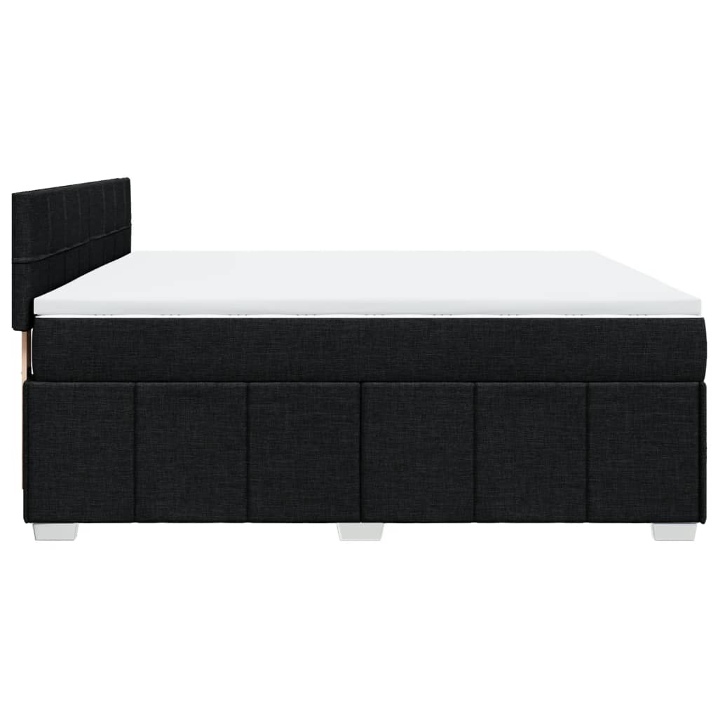 Box Spring Postel S Matrací Černá 180X200 Cm Textil