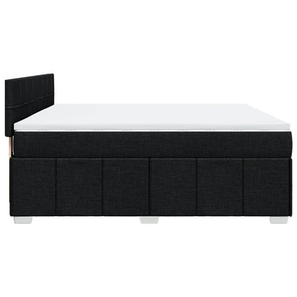 Box Spring Postel S Matrací Černá 180X200 Cm Textil