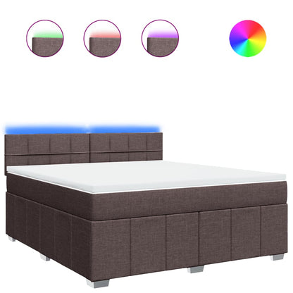 Box Spring Postel S Matrací Tmavě Hnědá 180X200 Cm Textil