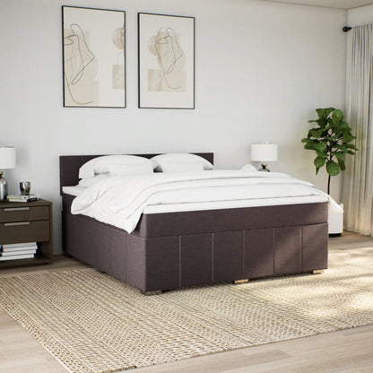 Box Spring Postel S Matrací Tmavě Hnědá 180X200 Cm Textil