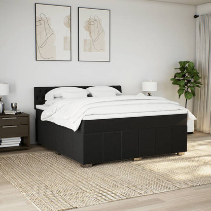 Box Spring Postel S Matrací Černá 180X200 Cm Textil