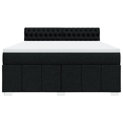 Box Spring Postel S Matrací Černá 180X200 Cm Textil