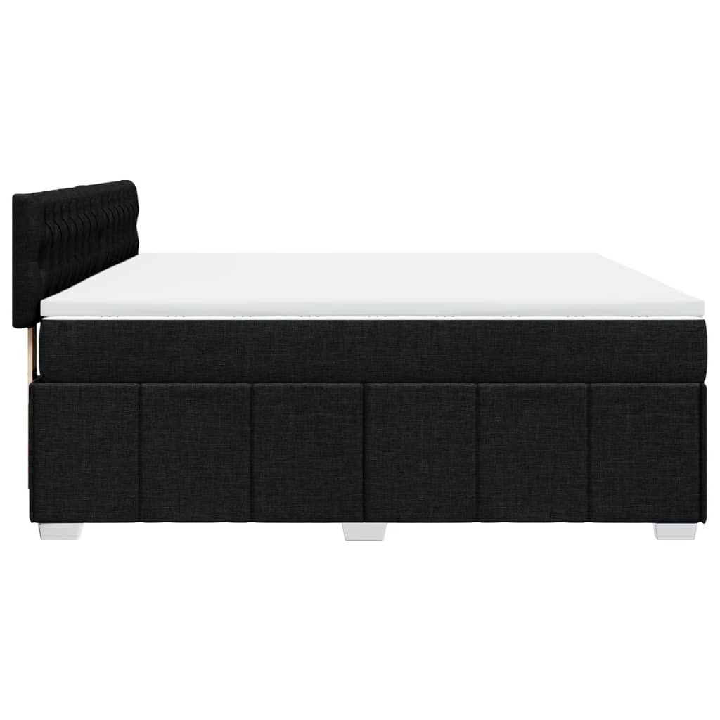 Box Spring Postel S Matrací Černá 180X200 Cm Textil