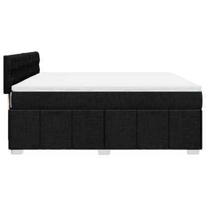 Box Spring Postel S Matrací Černá 180X200 Cm Textil