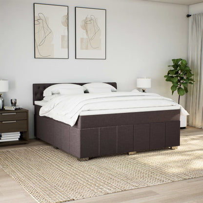 Box Spring Postel S Matrací Tmavě Hnědá 180X200 Cm Textil