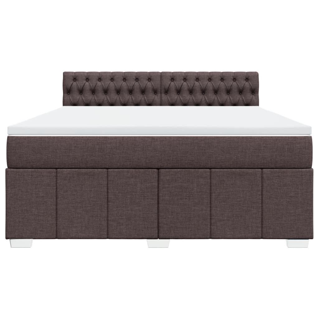 Box Spring Postel S Matrací Tmavě Hnědá 180X200 Cm Textil