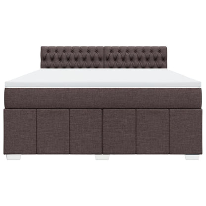 Box Spring Postel S Matrací Tmavě Hnědá 180X200 Cm Textil