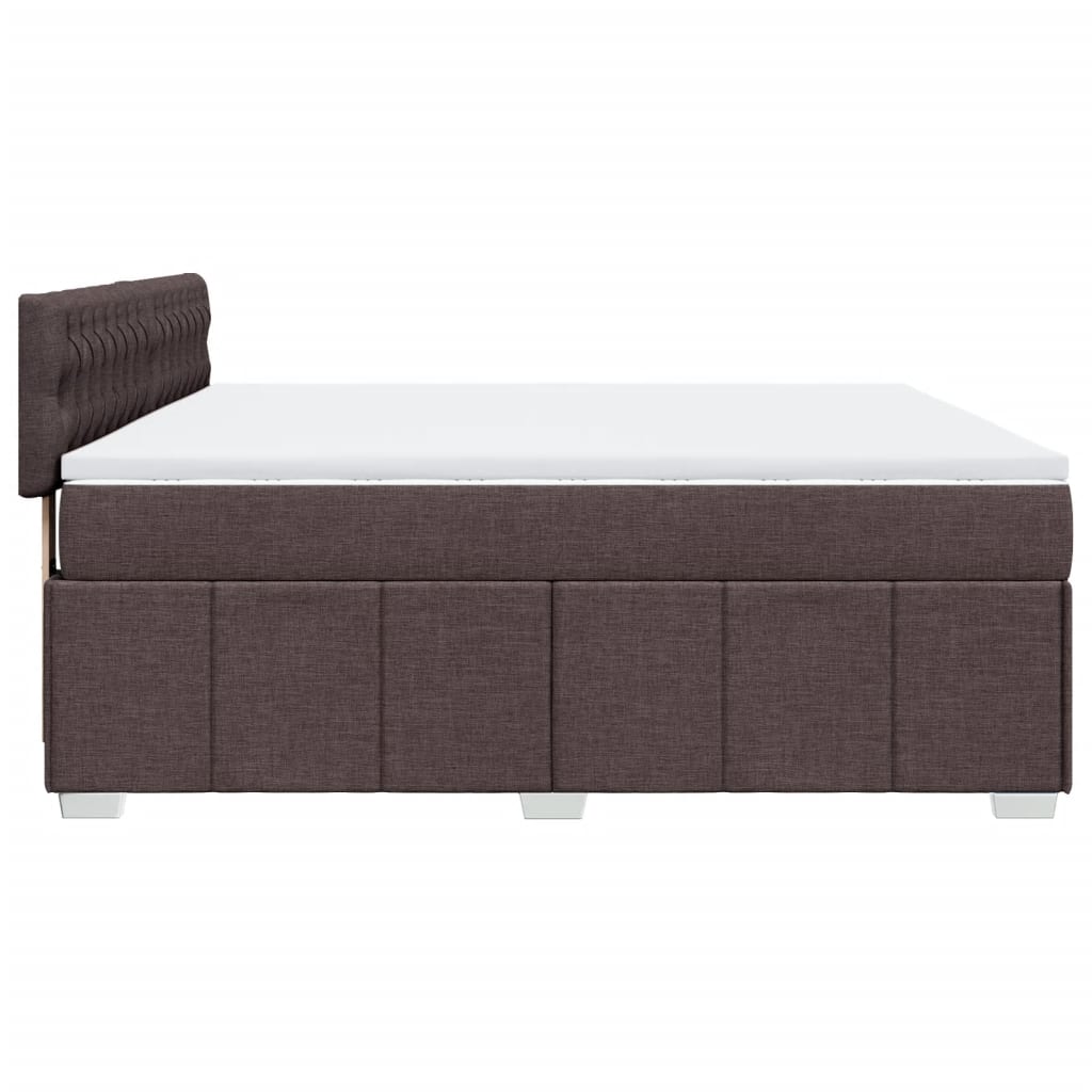 Box Spring Postel S Matrací Tmavě Hnědá 180X200 Cm Textil