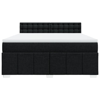 Box Spring Postel S Matrací Černá 180X200 Cm Textil