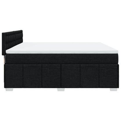 Box Spring Postel S Matrací Černá 180X200 Cm Textil