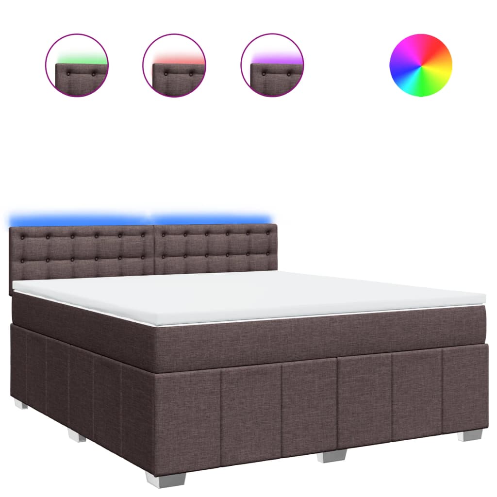 Box Spring Postel S Matrací Tmavě Hnědá 180X200 Cm Textil