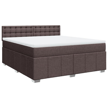 Box Spring Postel S Matrací Tmavě Hnědá 180X200 Cm Textil