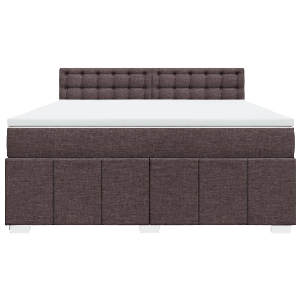 Box Spring Postel S Matrací Tmavě Hnědá 180X200 Cm Textil
