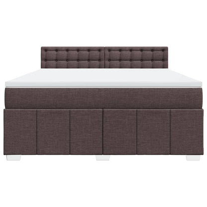 Box Spring Postel S Matrací Tmavě Hnědá 180X200 Cm Textil