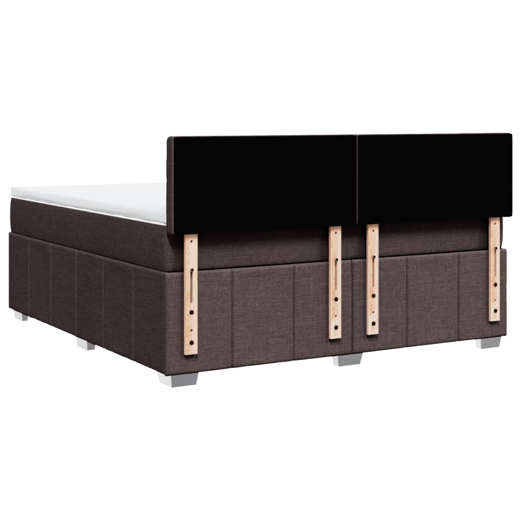 Box Spring Postel S Matrací Tmavě Hnědá 180X200 Cm Textil