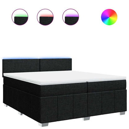 Box Spring Postel S Matrací Černá 200X200 Cm Textil