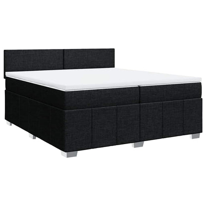 Box Spring Postel S Matrací Černá 200X200 Cm Textil