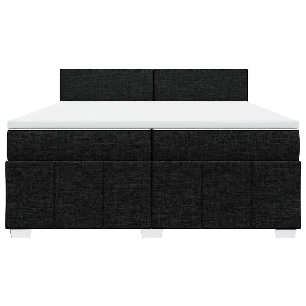 Box Spring Postel S Matrací Černá 200X200 Cm Textil
