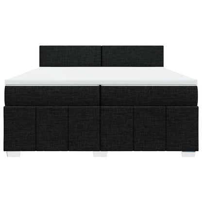 Box Spring Postel S Matrací Černá 200X200 Cm Textil