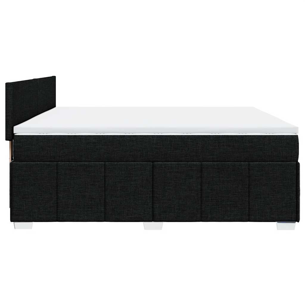 Box Spring Postel S Matrací Černá 200X200 Cm Textil
