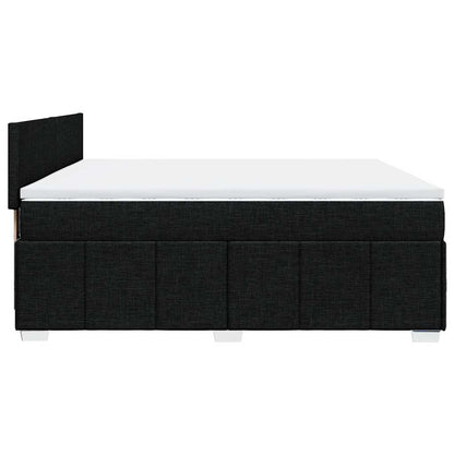 Box Spring Postel S Matrací Černá 200X200 Cm Textil