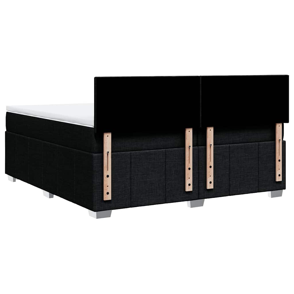 Box Spring Postel S Matrací Černá 200X200 Cm Textil
