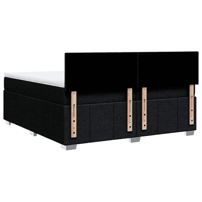 Box Spring Postel S Matrací Černá 200X200 Cm Textil