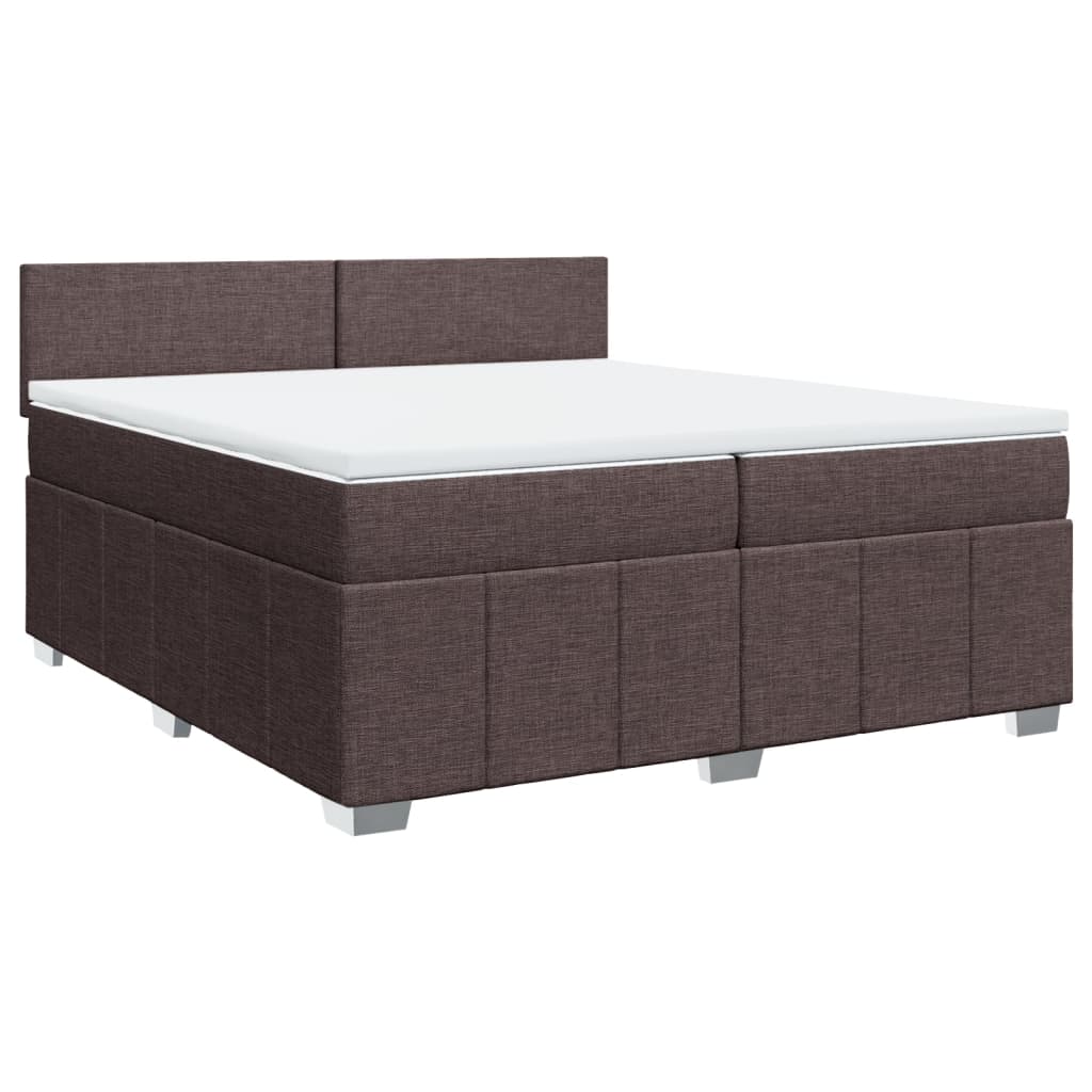 Box Spring Postel S Matrací Tmavě Hnědá 200X200 Cm Textil
