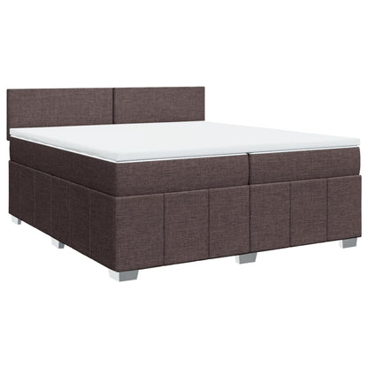 Box Spring Postel S Matrací Tmavě Hnědá 200X200 Cm Textil