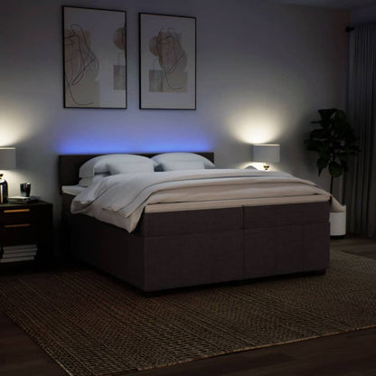Box Spring Postel S Matrací Tmavě Hnědá 200X200 Cm Textil