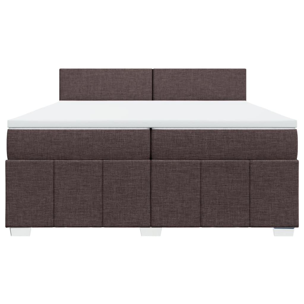 Box Spring Postel S Matrací Tmavě Hnědá 200X200 Cm Textil