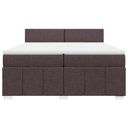Box Spring Postel S Matrací Tmavě Hnědá 200X200 Cm Textil