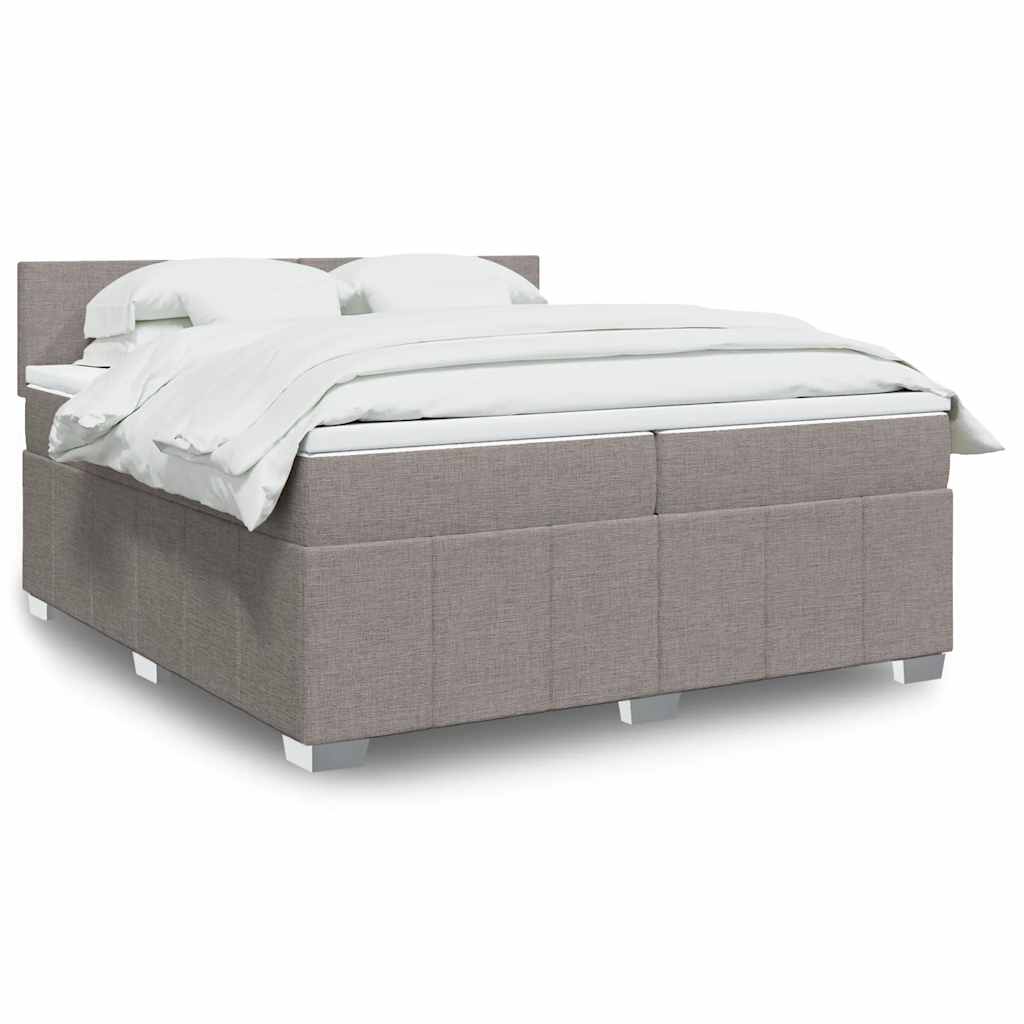 Box Spring Postel S Matrací Textil Taupe