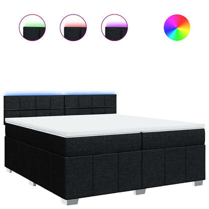 Box Spring Postel S Matrací Černá 200X200 Cm Textil