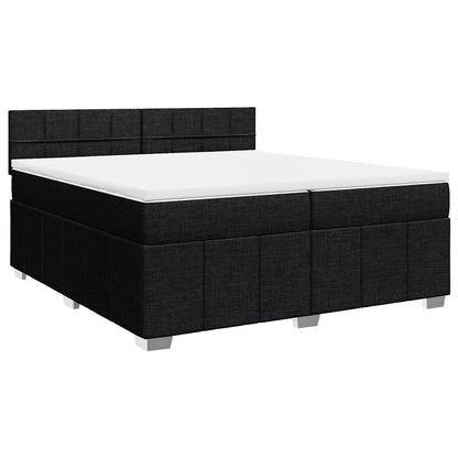 Box Spring Postel S Matrací Černá 200X200 Cm Textil
