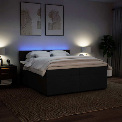 Box Spring Postel S Matrací Černá 200X200 Cm Textil