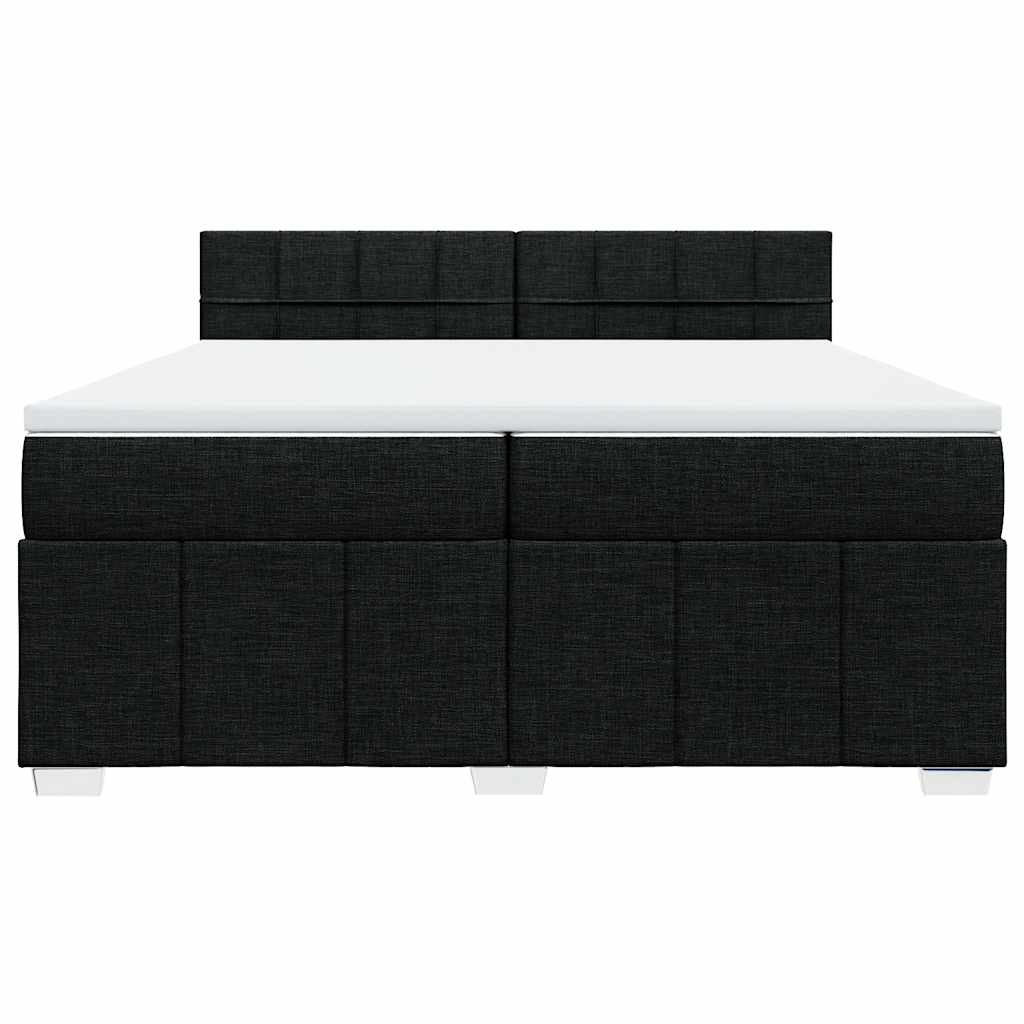 Box Spring Postel S Matrací Černá 200X200 Cm Textil