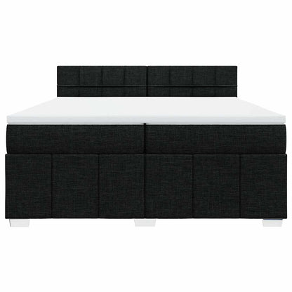 Box Spring Postel S Matrací Černá 200X200 Cm Textil