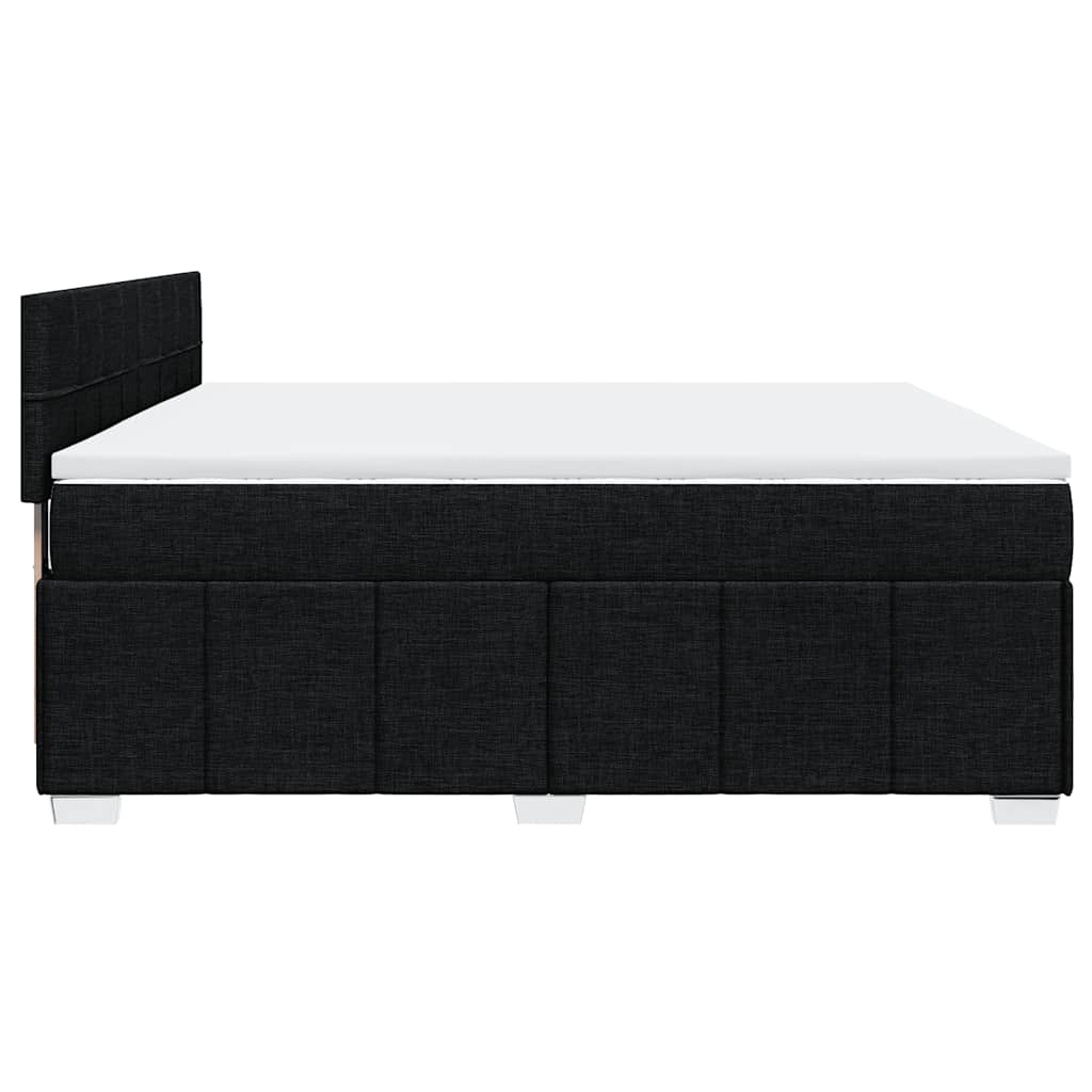 Box Spring Postel S Matrací Černá 200X200 Cm Textil