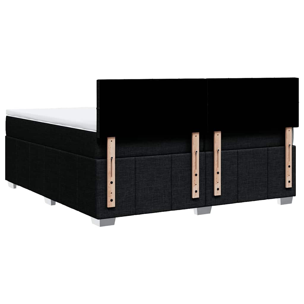 Box Spring Postel S Matrací Černá 200X200 Cm Textil
