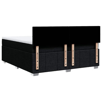 Box Spring Postel S Matrací Černá 200X200 Cm Textil